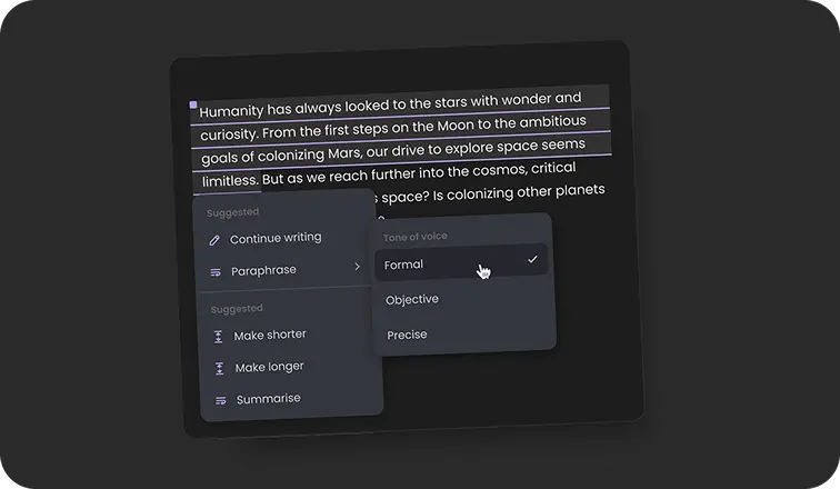 Clean, structured writing